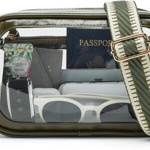 Stylish Clear Purse for Stadium Events - 9.8" x 2.7" x 6.3" - Midnight Green